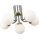 Parsons 6 Light 27 inch Matte Black and Olde Brass Chandelier Ceiling Light