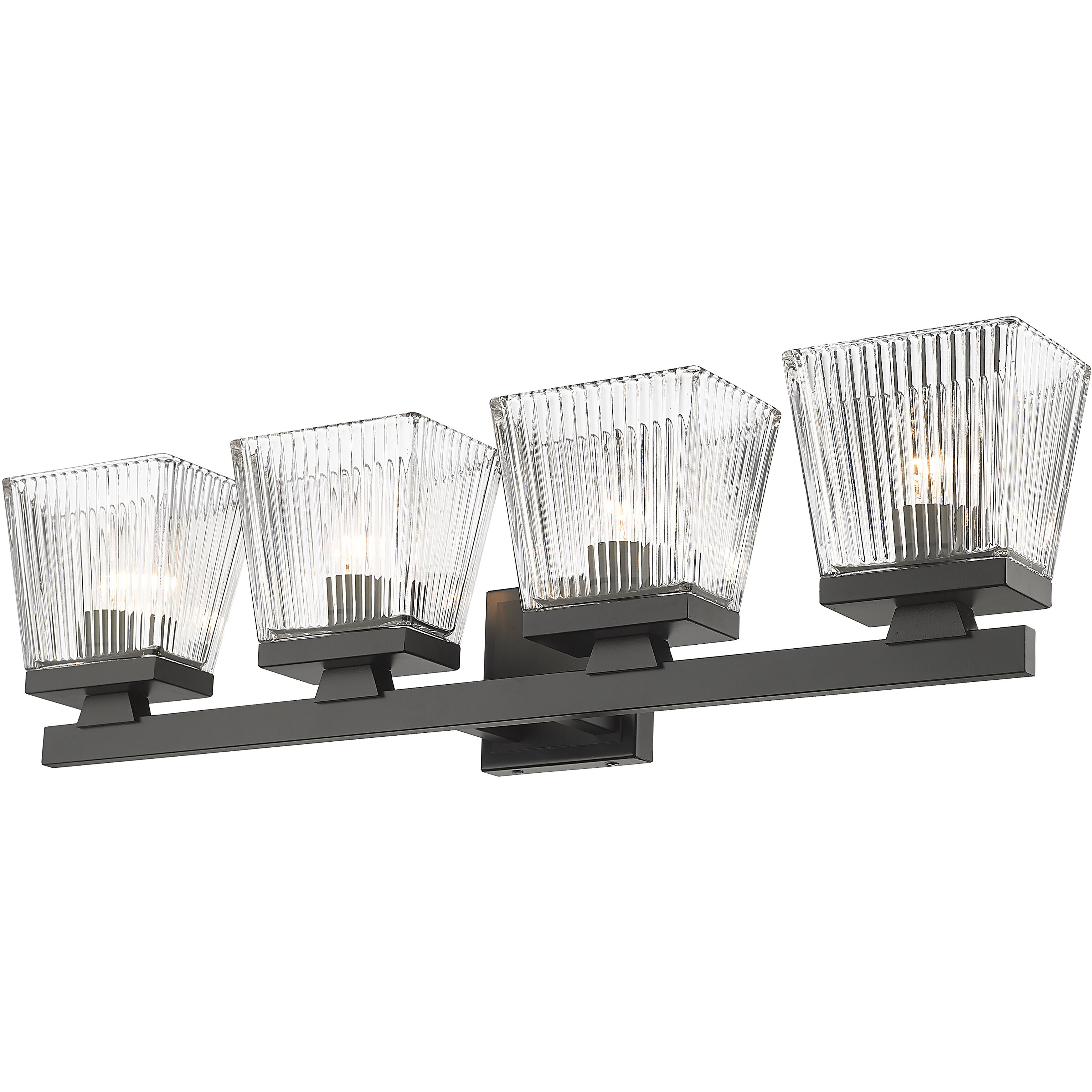 Astor 4 Light 29 inch Matte Black Vanity Wall Light