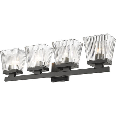 Astor 4 Light 29 inch Matte Black Vanity Wall Light