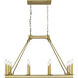 Barclay 10 Light 34 inch Olde Brass Linear Chandelier Ceiling Light