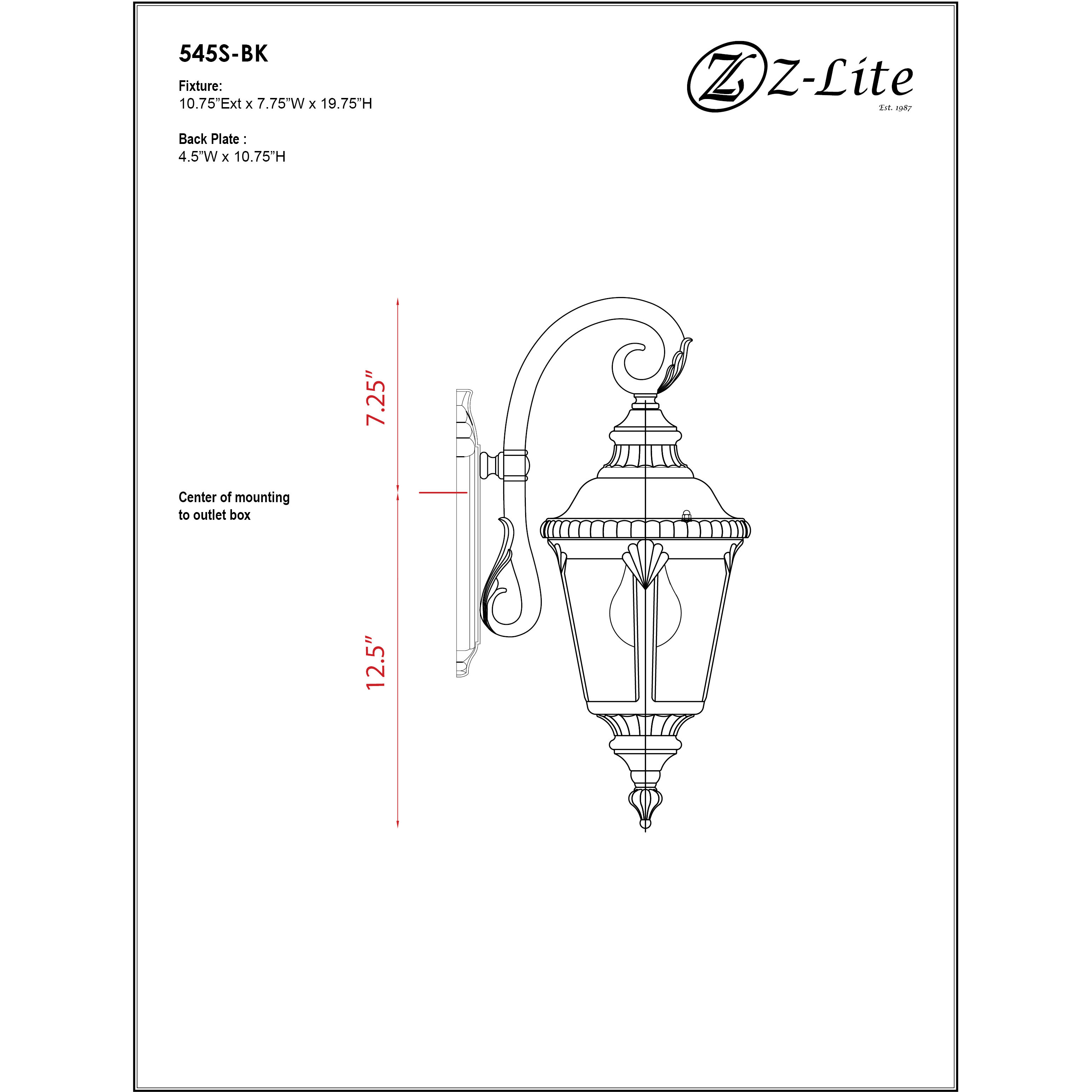 Medow 1 Light 19.63 inch Black Outdoor Wall Light