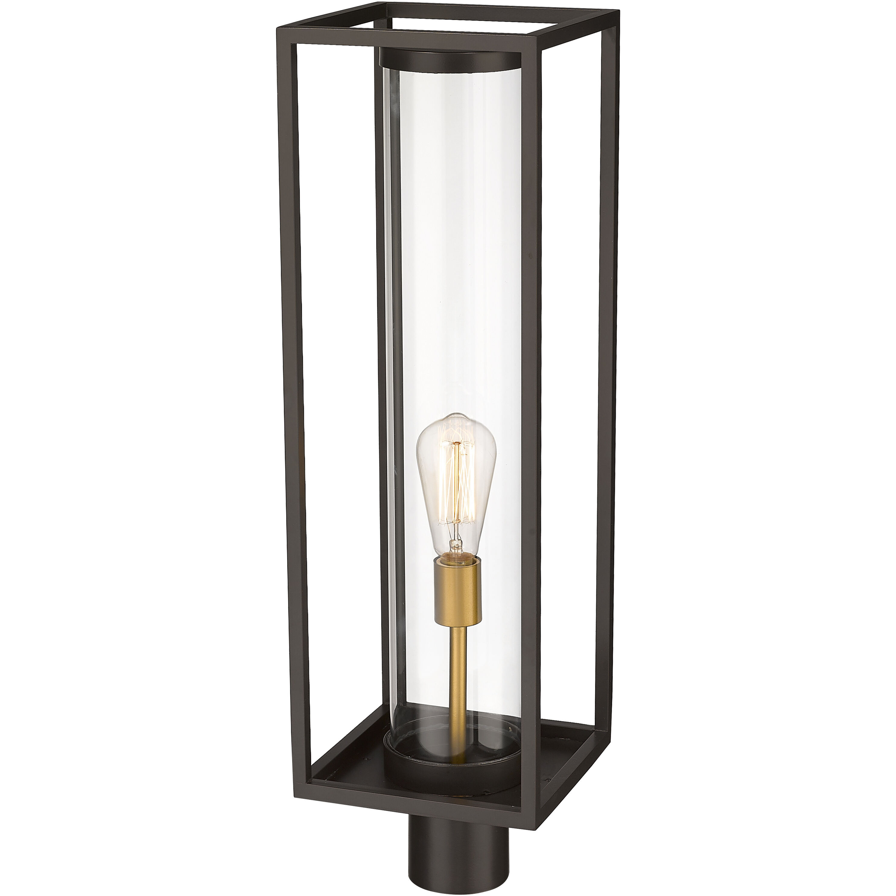 Dunbroch 1 Light 27.75 inch Deep Bronze and Outdoor Brass Outdoor Post Mount Fixture