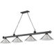 Cordon 4 Light 81.25 inch Bronze Plate Billiard Ceiling Light in Brushed Nickel Steel