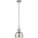 Melange 1 Light 8.25 inch Brushed Nickel Pendant Ceiling Light in Brushed Nckel Metal and Glass