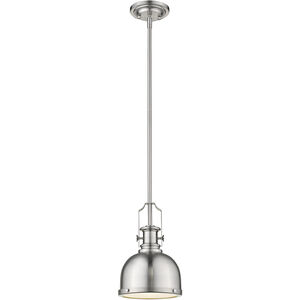 Melange 1 Light 8.25 inch Brushed Nickel Pendant Ceiling Light in Brushed Nckel Metal and Glass