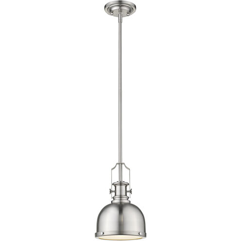 Melange 1 Light 8.25 inch Brushed Nickel Pendant Ceiling Light in Brushed Nckel Metal and Glass
