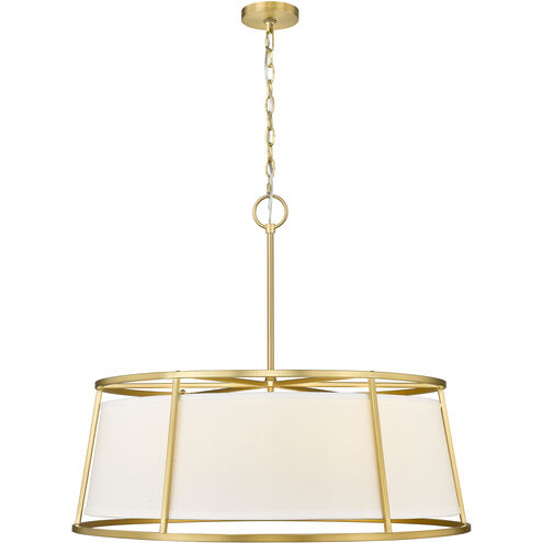 Lenyx 8 Light 32 inch Rubbed Brass Chandelier Ceiling Light