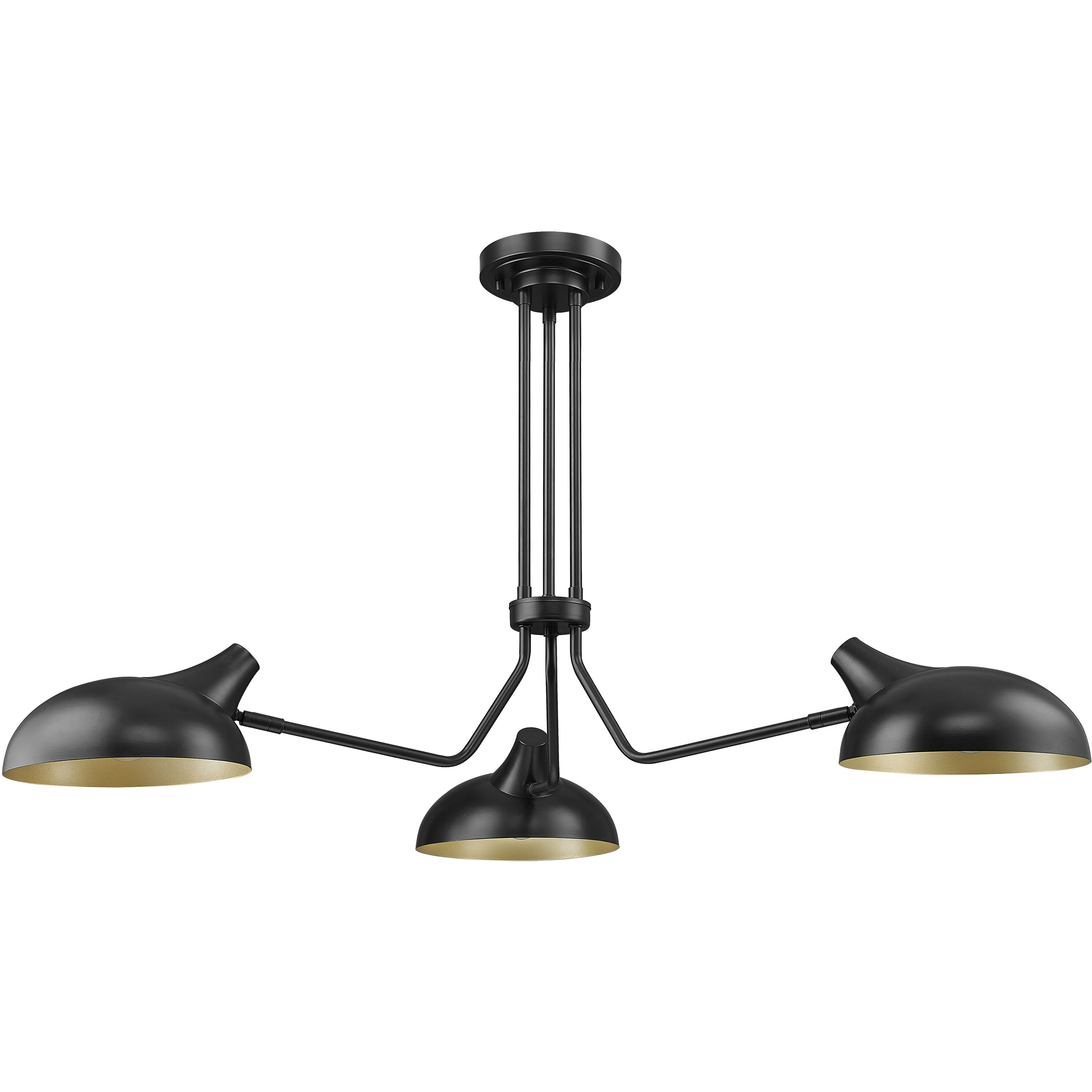 Bellamy 3 Light 46 inch Matte Black Semi Flush Mount Ceiling Light
