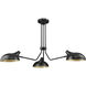 Bellamy 3 Light 46 inch Matte Black Semi Flush Mount Ceiling Light