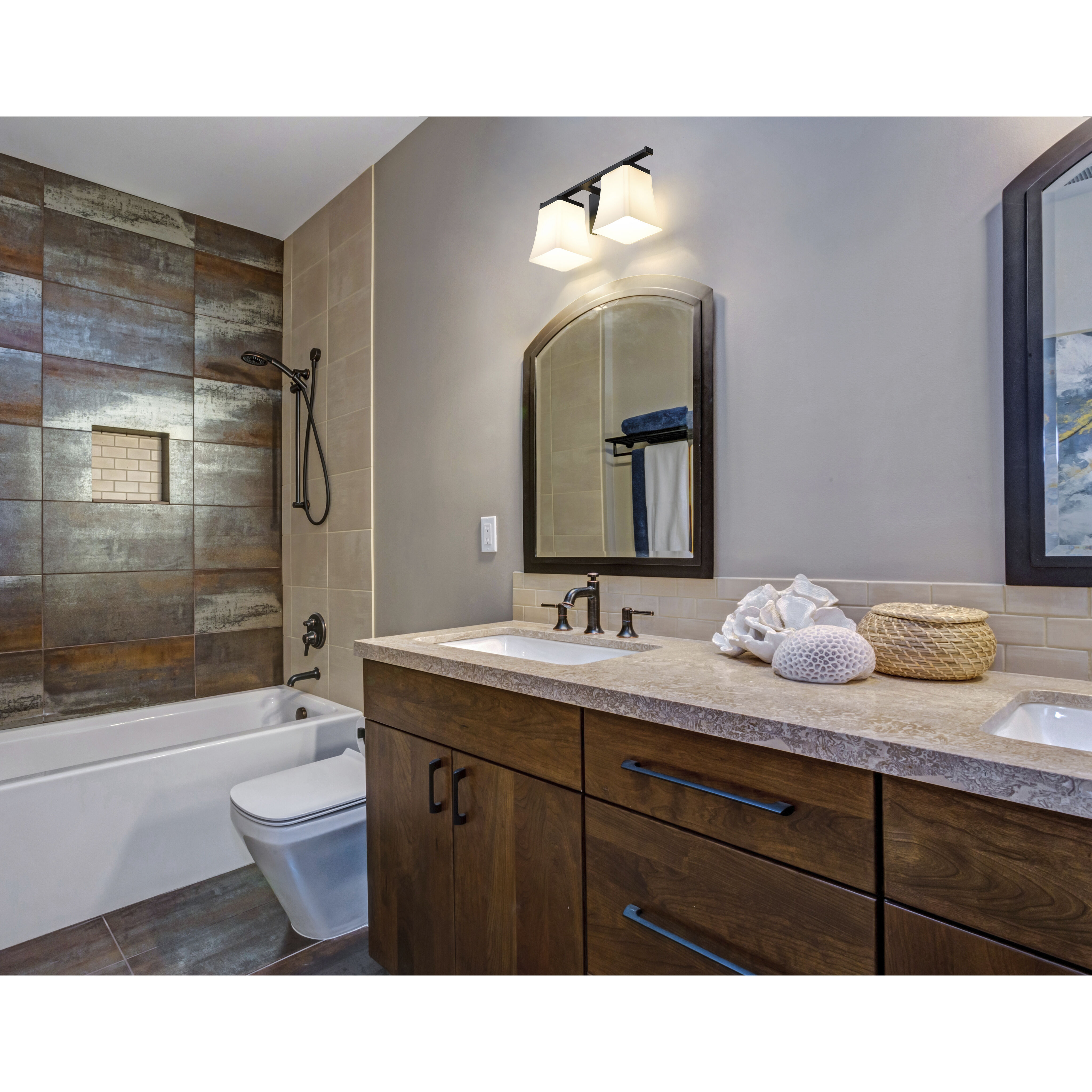 Darcy 2 Light 16 inch Matte Black Vanity Wall Light