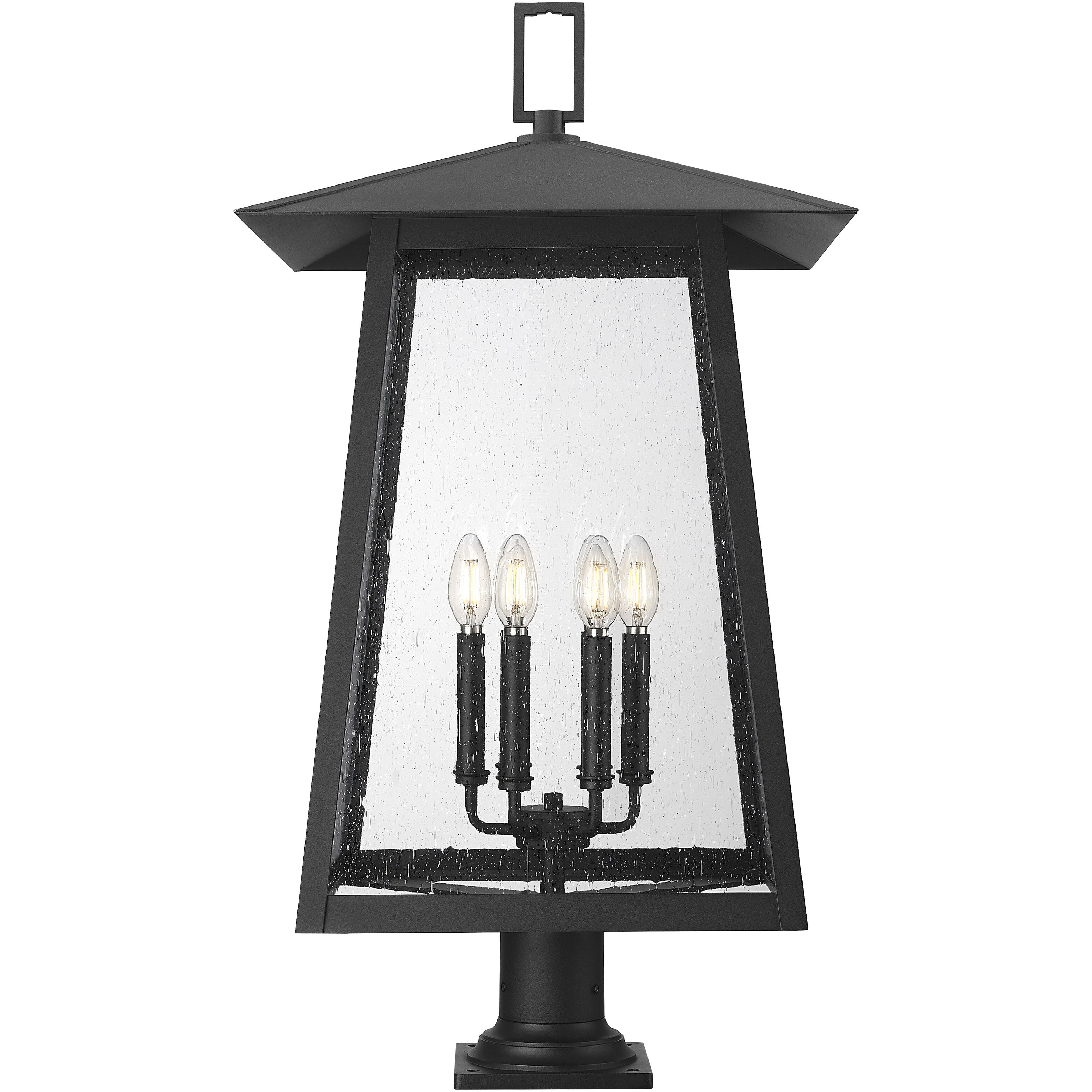 Rainer 6 Light 33.5 inch Black Outdoor Pier Mounted Fixture in G9