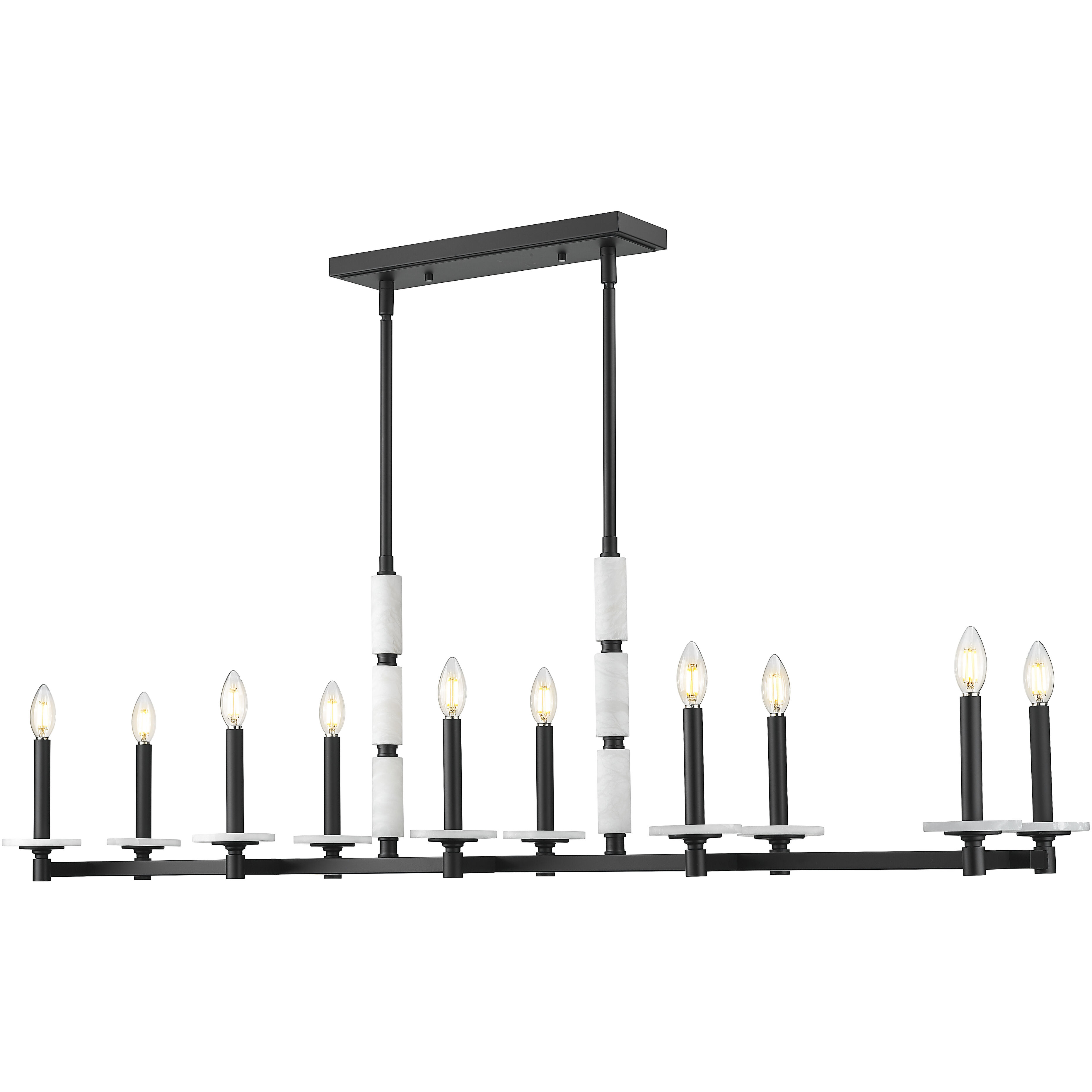 Kaden Linear Chandelier Ceiling Light in Matte Black