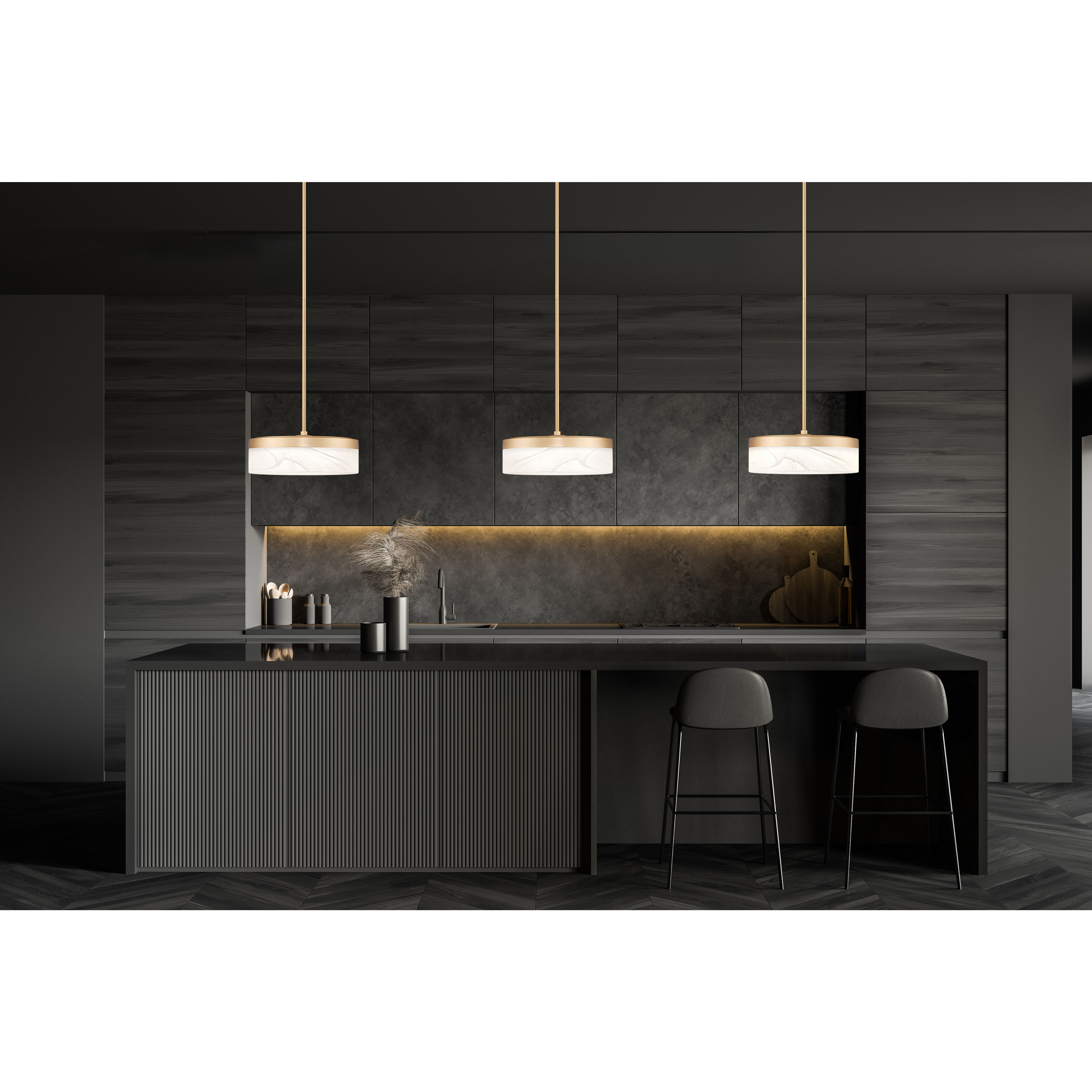 Renaud Pendant Ceiling Light in Modern Gold