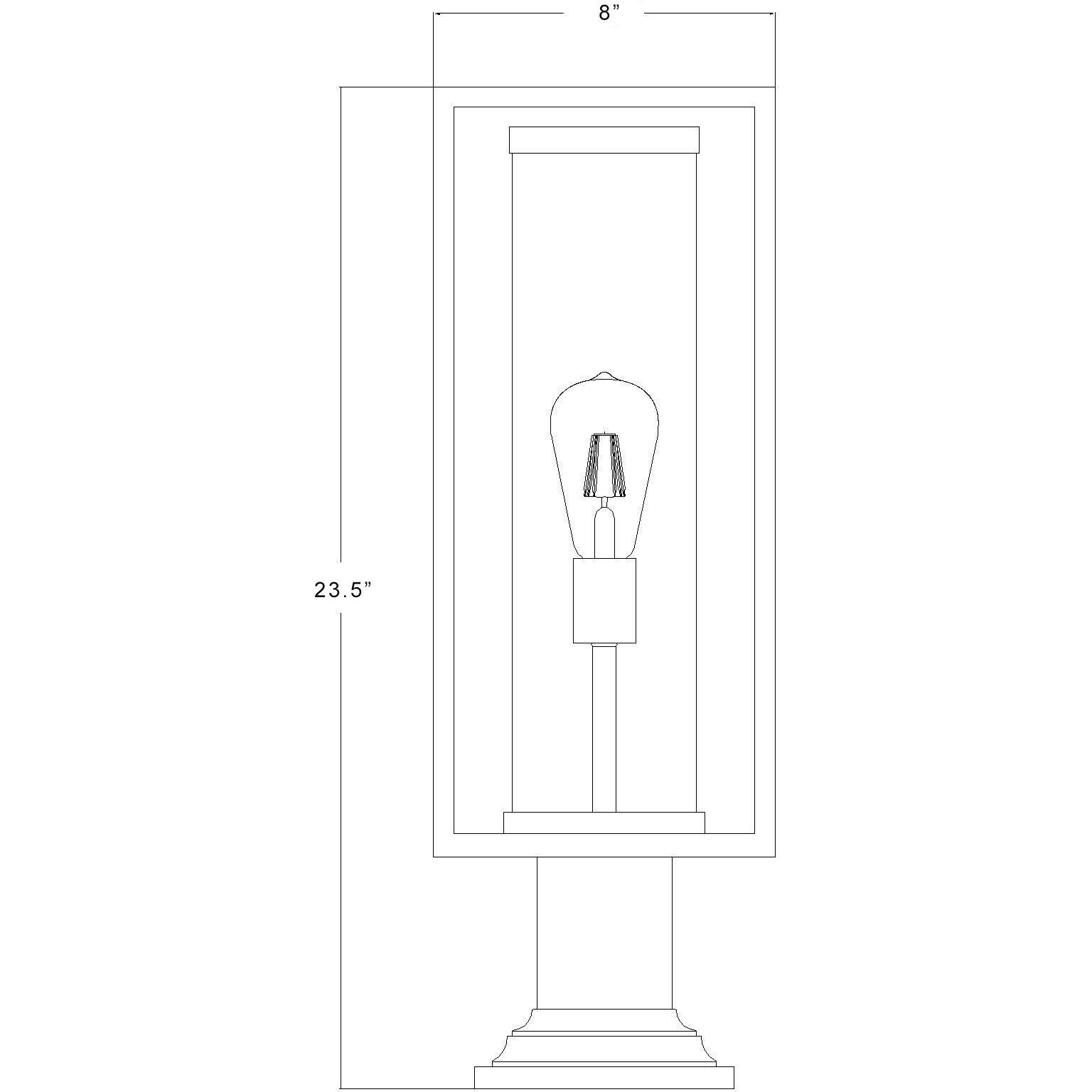 Dunbroch 1 Light 23.75 inch Deep Bronze and Outdoor Brass Outdoor Pier Mounted Fixture