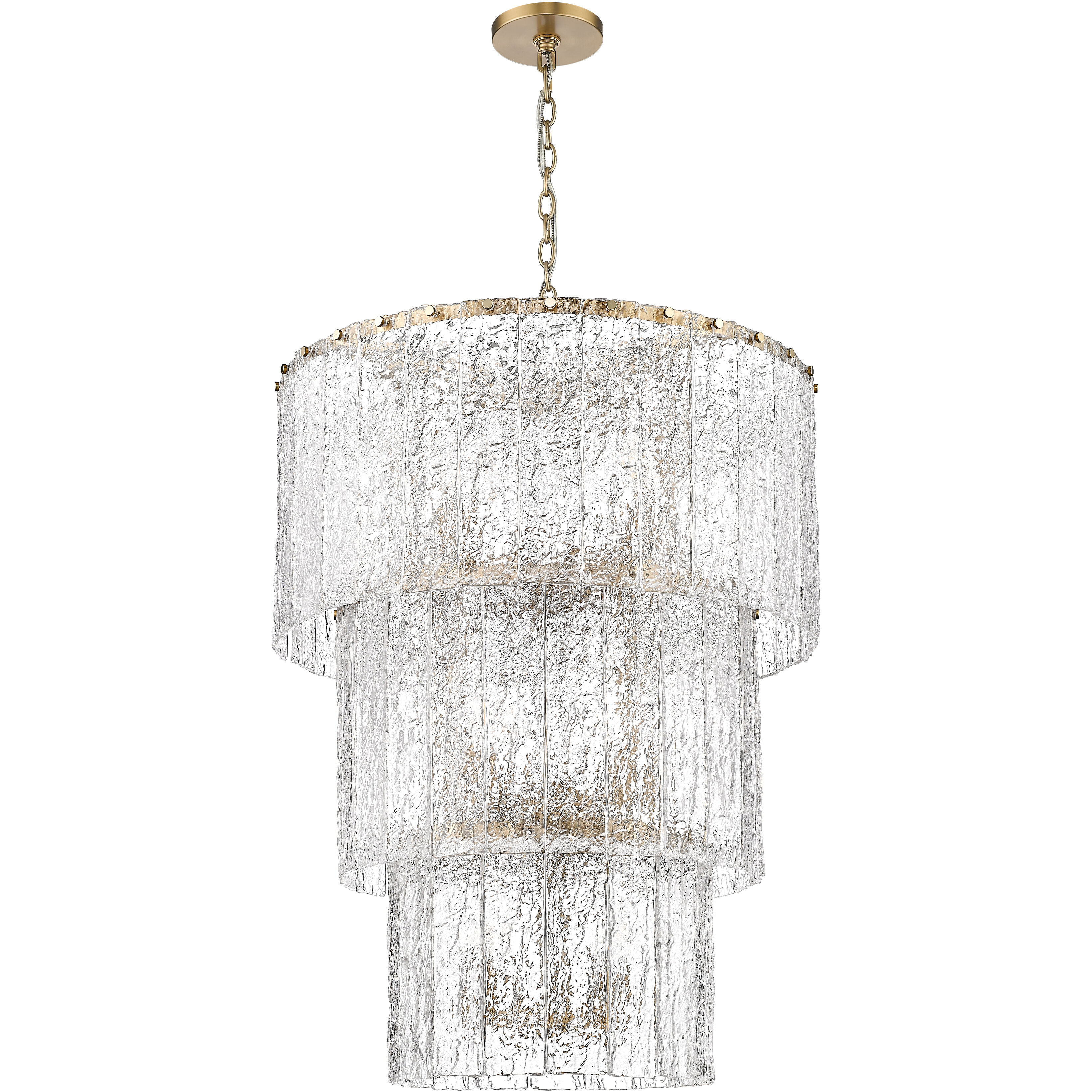 Glacier 12 Light 27.5 inch Modern Gold Chandelier Ceiling Light