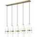 Cayden 5 Light 42 inch Modern Gold Linear Chandelier Ceiling Light