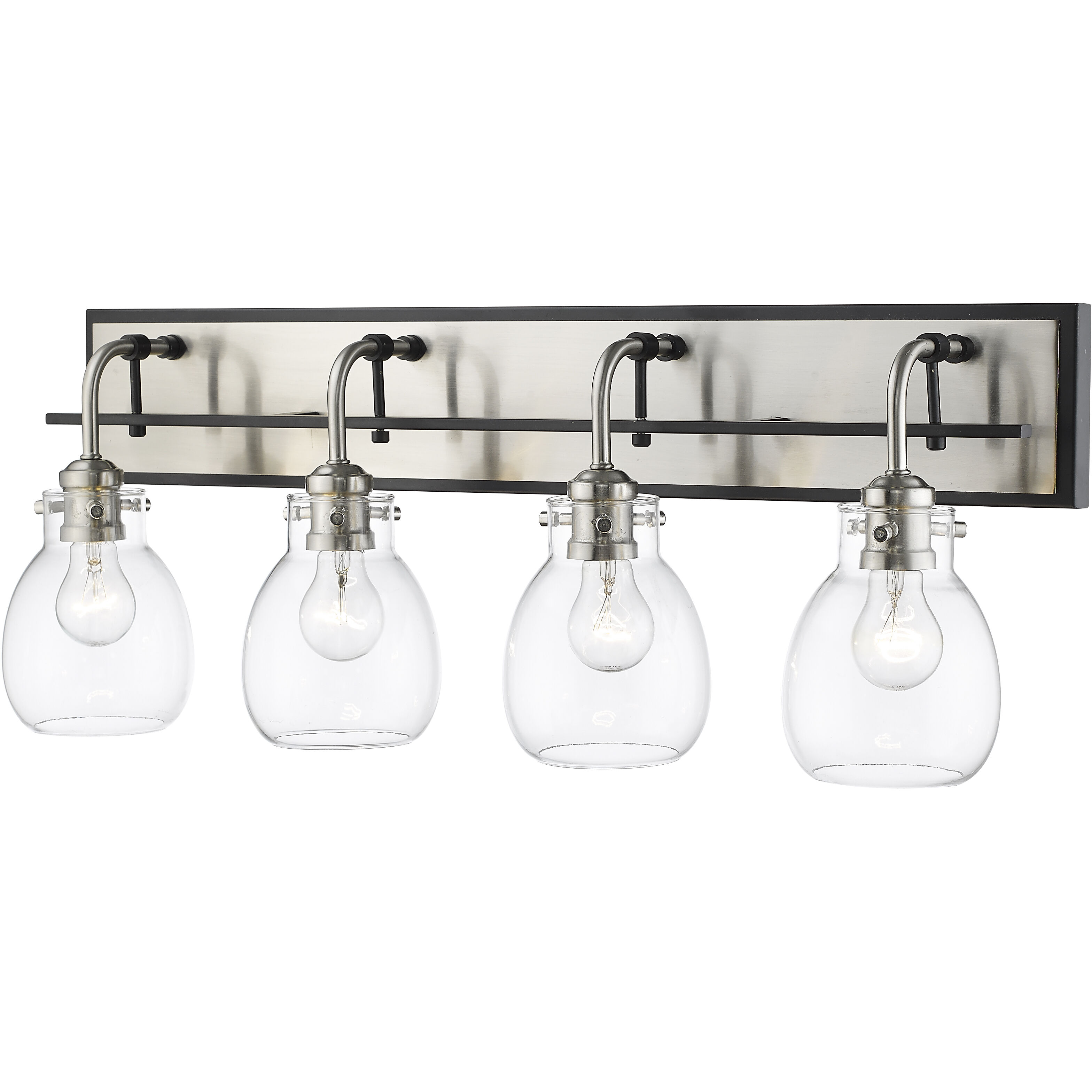 Kraken 4 Light 30 inch Matte Black and Brushed Nickel Vanity Wall Light