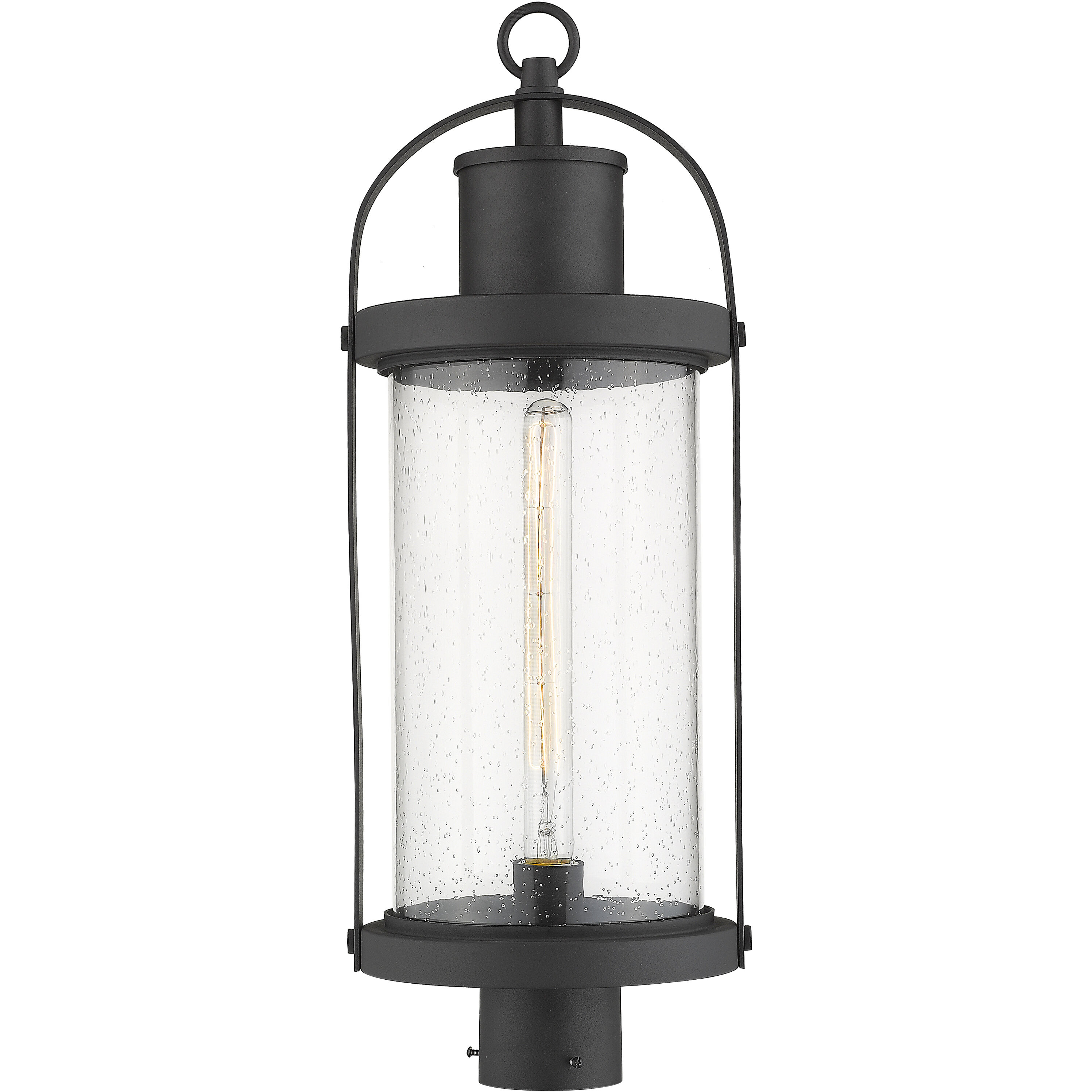 Roundhouse 1 Light 25 inch Black Outdoor Post Mount Fixture in 8