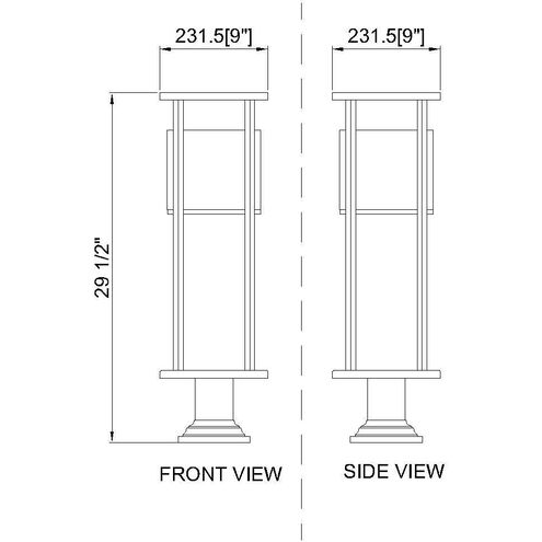 Luca LED 23.75 inch Black Outdoor Pier Mounted Fixture