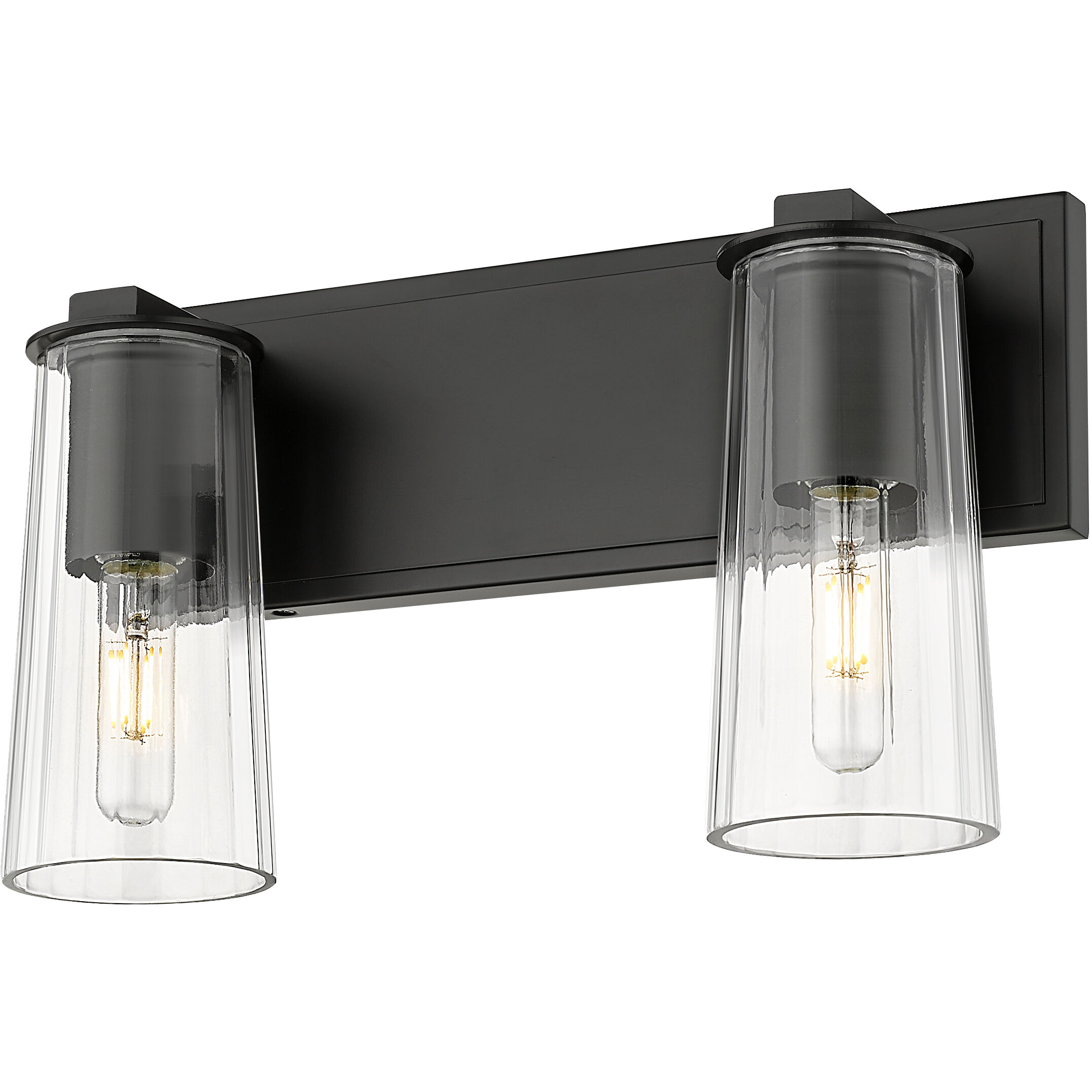 Titus 2 Light 16 inch Matte Black Bath Vanity Light Wall Light