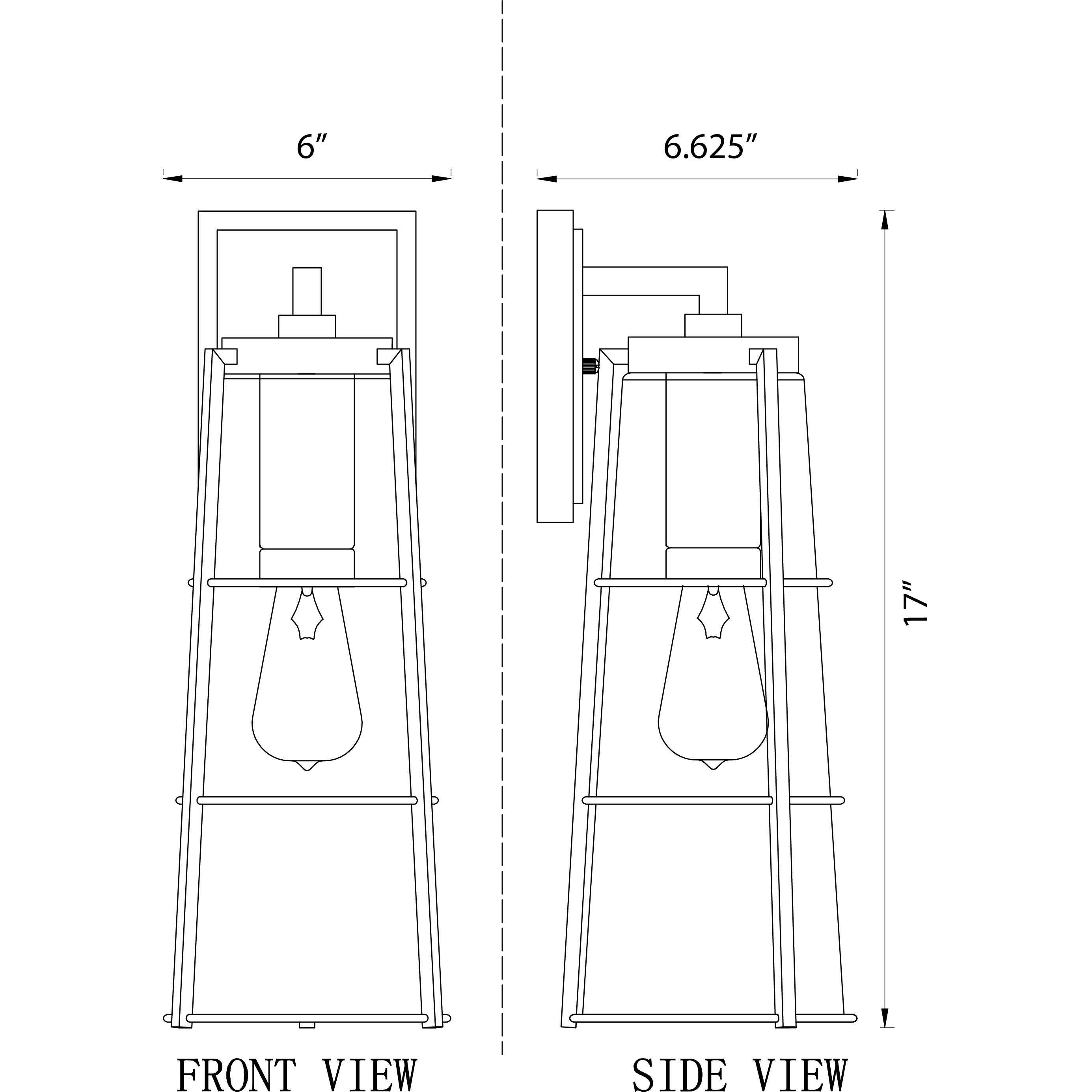 Helix 1 Light 17 inch Black Outdoor Wall Light