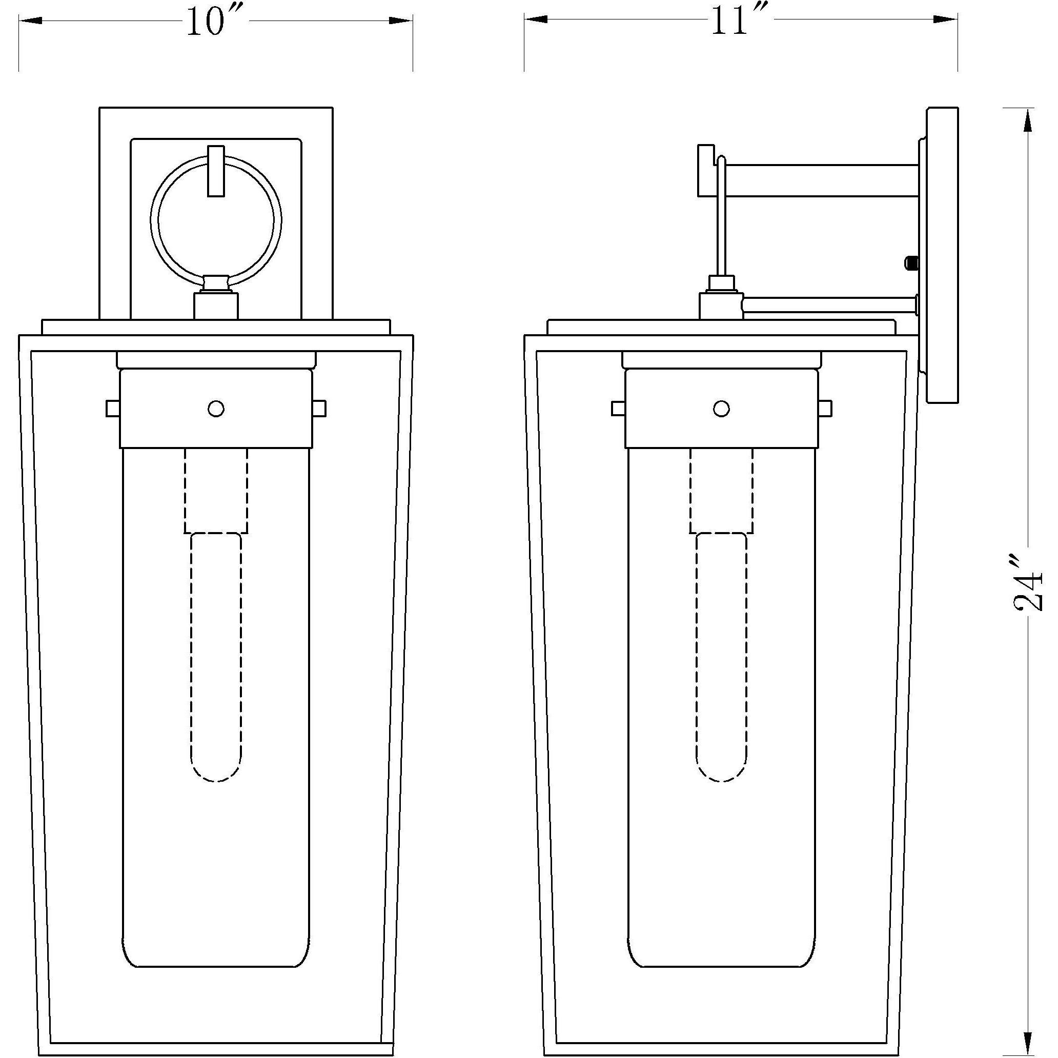 Sheridan 1 Light 24 inch Black Outdoor Wall Light