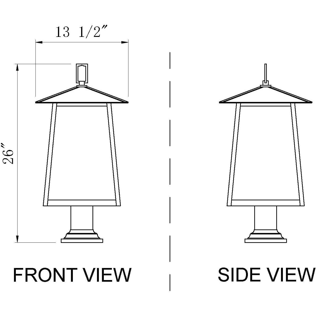 Rainer 4 Light 26.25 inch Black Outdoor Pier Mounted Fixture in G9