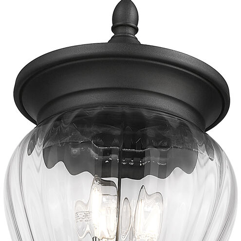 Davina 3 Light 94 inch Black Outdoor Post Mounted Fixture in G9