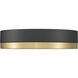 Algar LED 12 inch Matte Black and Modern Gold Flush Mount Ceiling Light