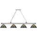 Cordon 4 Light 81.25 inch Brushed Nickel Billiard Ceiling Light in Smoke Acrylic