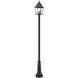 Raphael 3 Light 122 inch Sand Black Outdoor Post Mounted Fixture in Soft Sand Black
