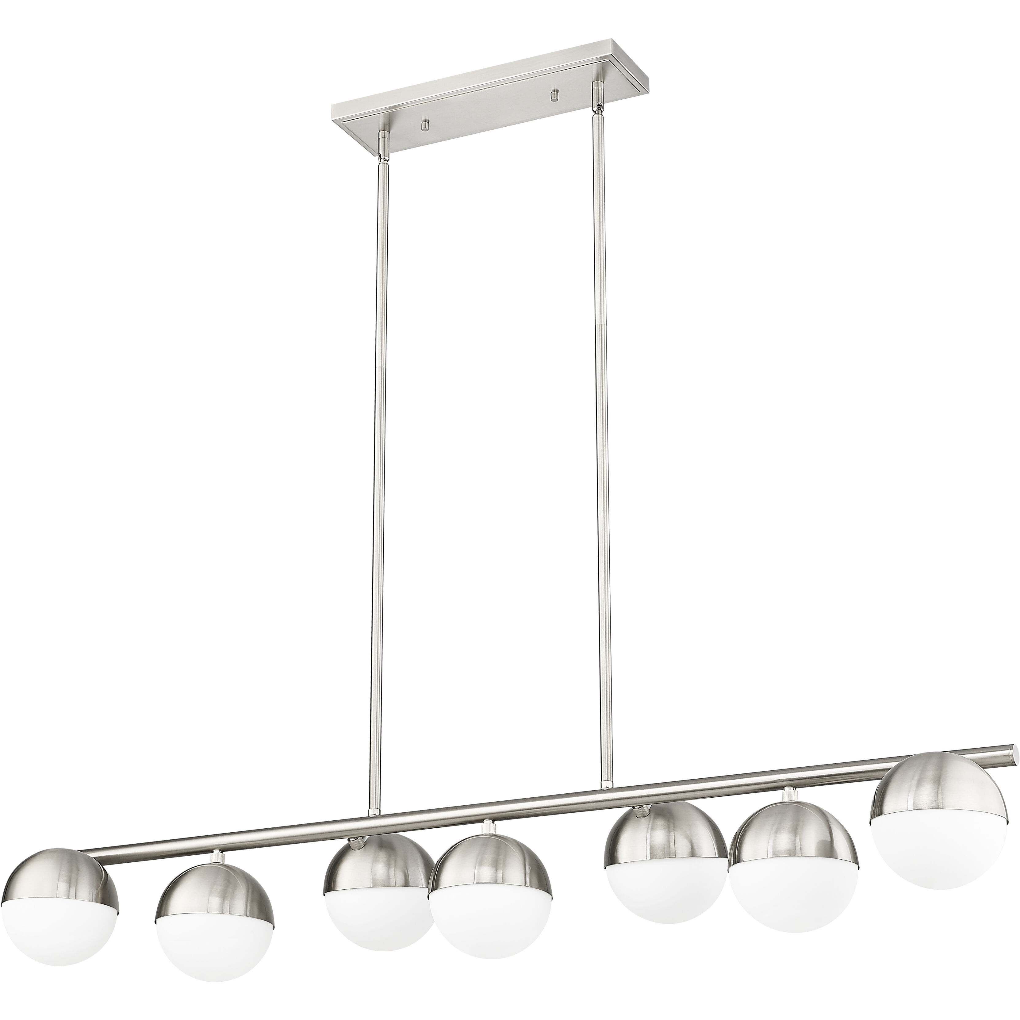 Realm Sphere Linear Chandelier Ceiling Light in Brushed Nickel