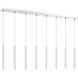 Forest LED 44.25 inch Chrome Linear Chandelier Ceiling Light in 8, 22, Matte White Steel