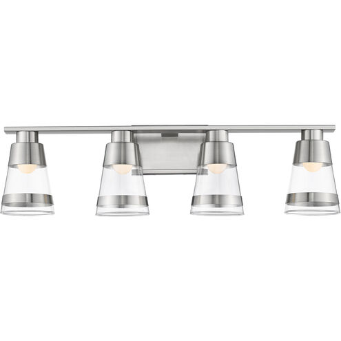Ethos LED 32 inch Brushed Nickel Vanity Wall Light in Clear Glass