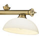 Cordon 3 Light 57.25 inch Rubbed Brass Billiard Ceiling Light in Matte Opal Glass