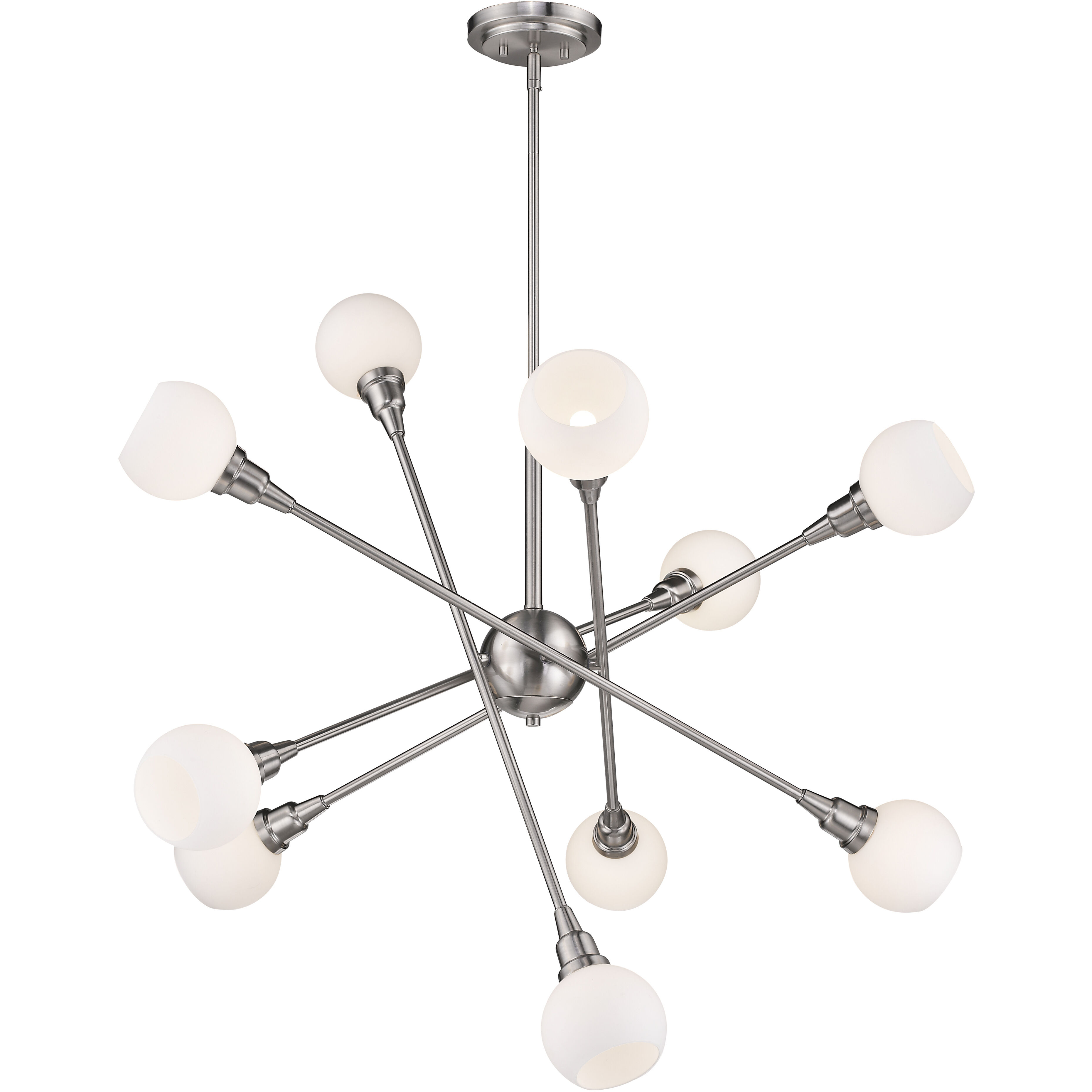 Tian 10 Light 39.25 inch Brushed Nickel Chandelier Ceiling Light in G9
