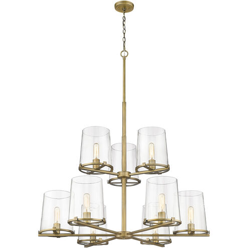Callista 9 Light 38 inch Rubbed Brass Chandelier Ceiling Light