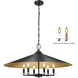 Rialto 6 Light 32 inch Matte Black Pendant Ceiling Light in Matte Black Outer,  Signature Rubbed Brass Inner