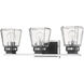 Jackson 3 Light 23.5 inch Chrome and Matte Black Vanity Wall Light