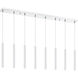 Forest LED 44.25 inch Chrome Linear Chandelier Ceiling Light in 8, 22, Matte White Steel