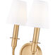 Tova 2 Light 9.25 inch Rubbed Brass Wall Sconce Wall Light