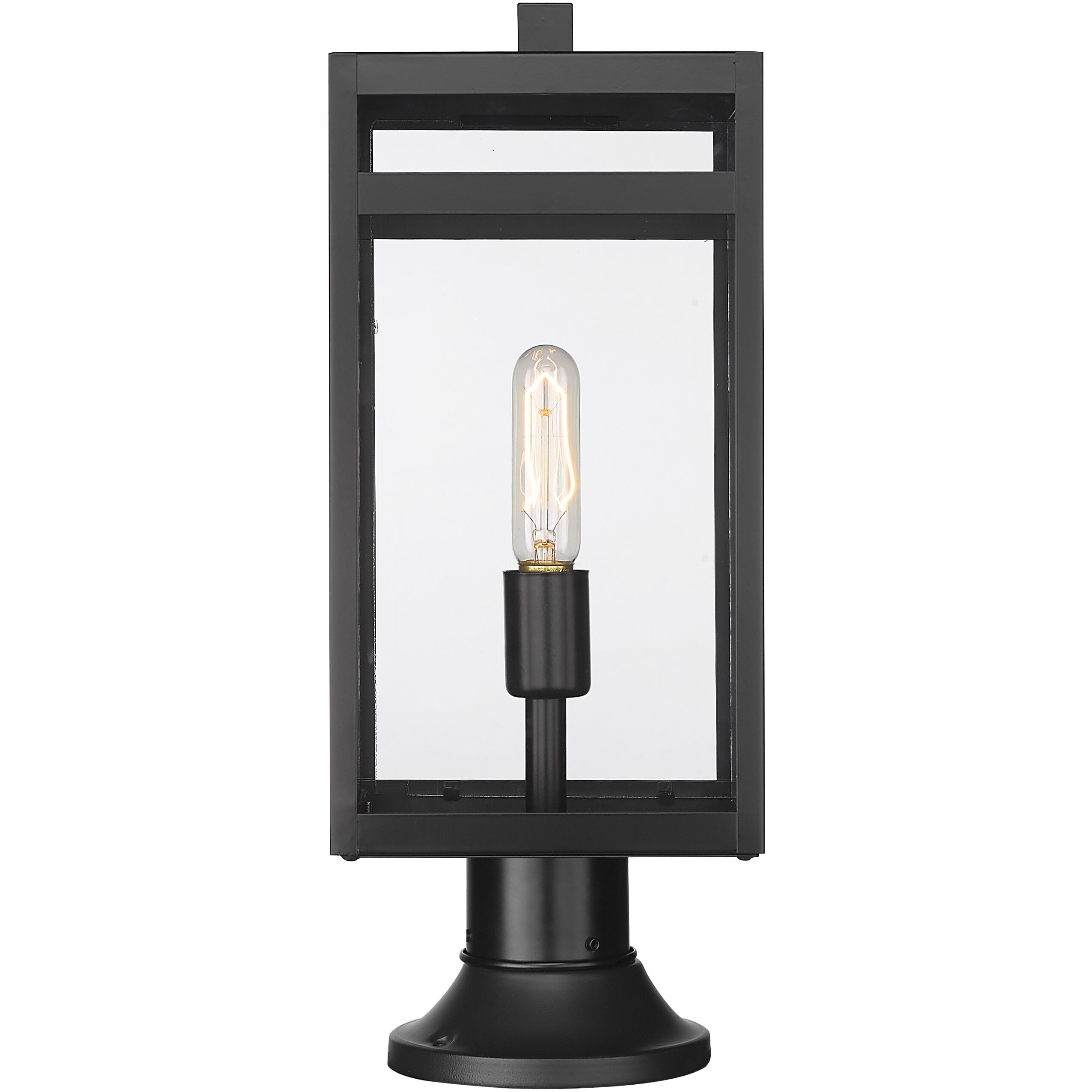 Nuri 1 Light 19.75 inch Black Outdoor Pier Mounted Fixture