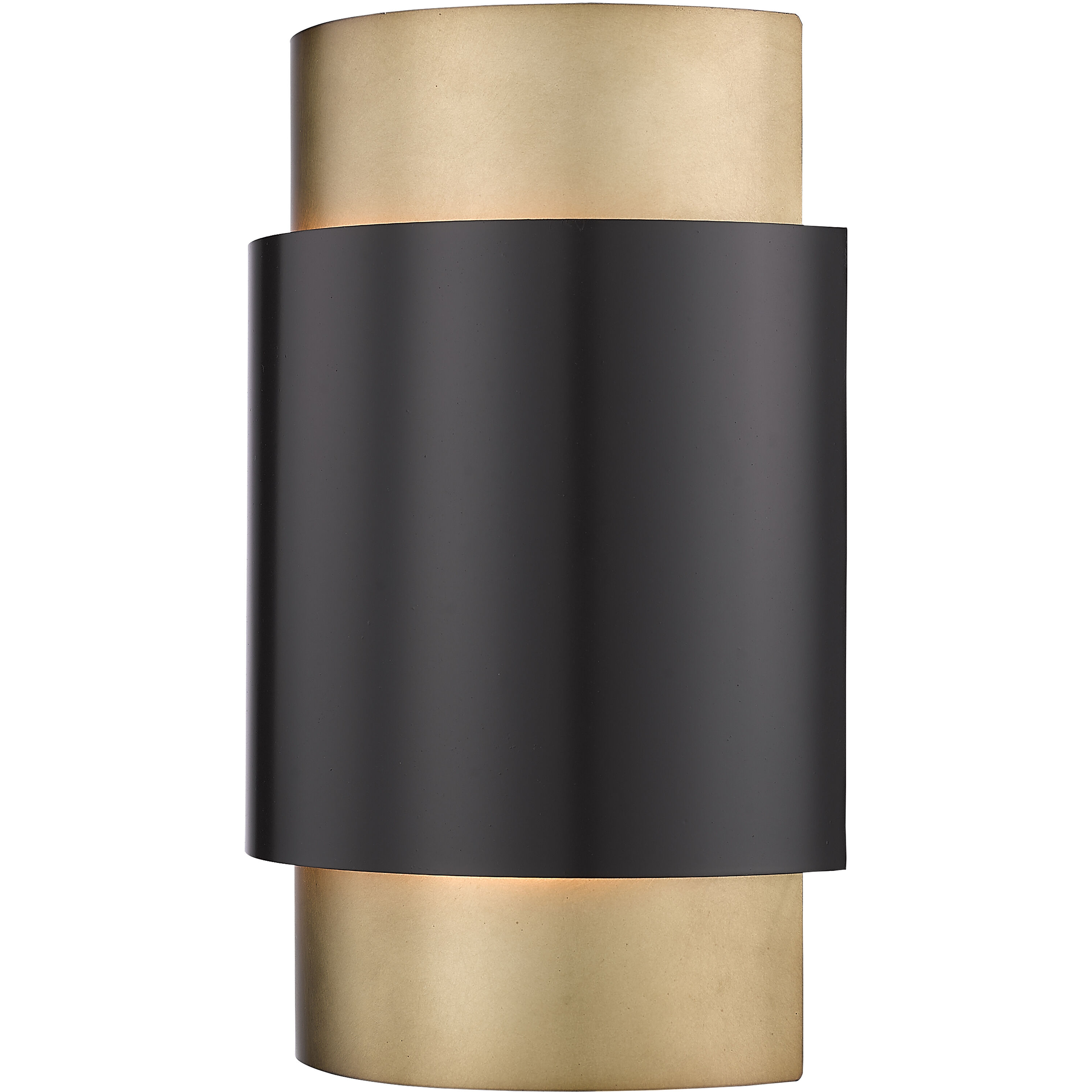 Harlech 2 Light 8.5 inch Bronze and Rubbed Brass Wall Sconce Wall Light in Bronze and Brass