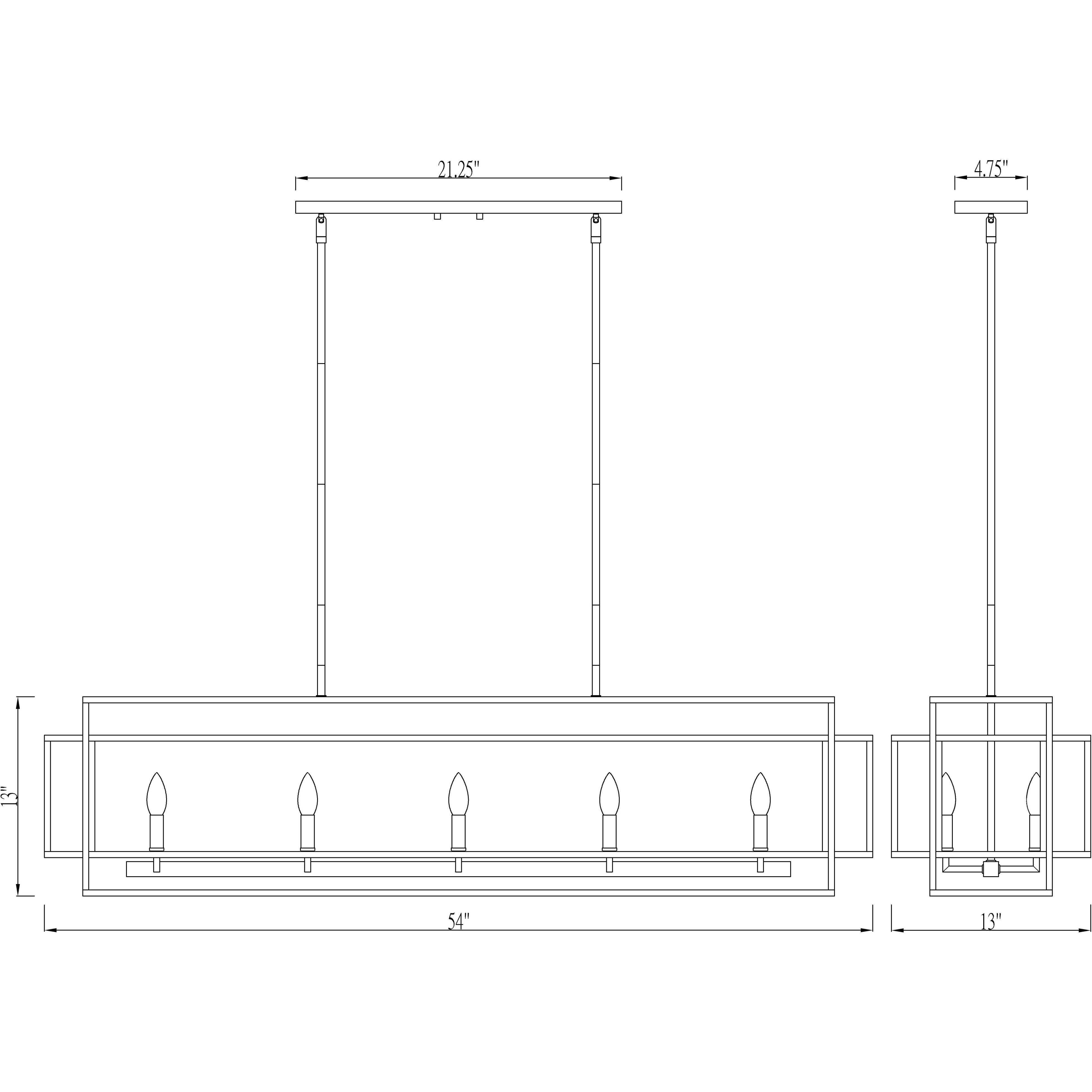 Titania 10 Light 54 inch Matte Black Linear Chandelier Ceiling Light