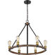 Kirkland 6 Light 25 inch Rustic Mahogany Chandelier Ceiling Light