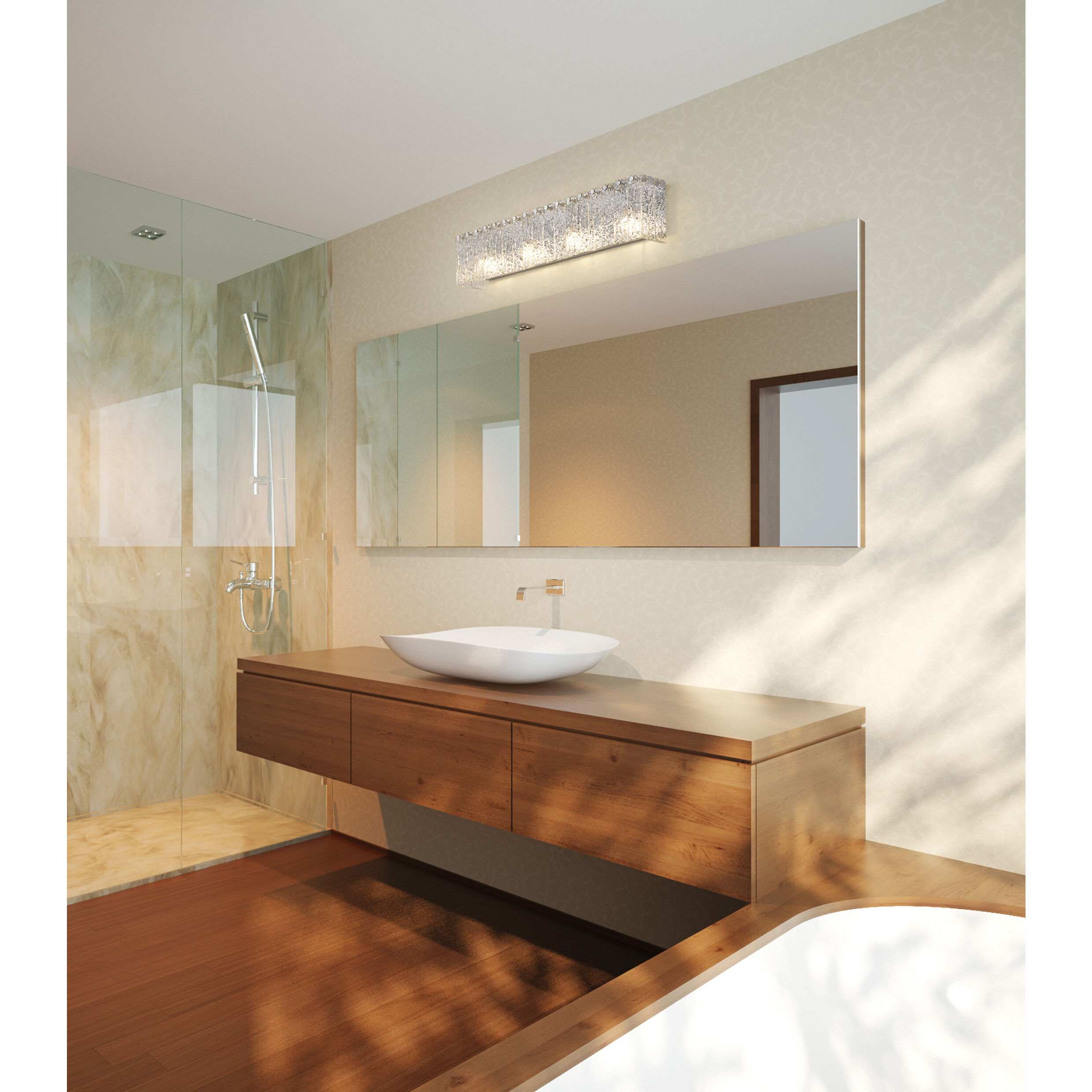 Glacier 4 Light 31.25 inch Chrome Vanity Wall Light