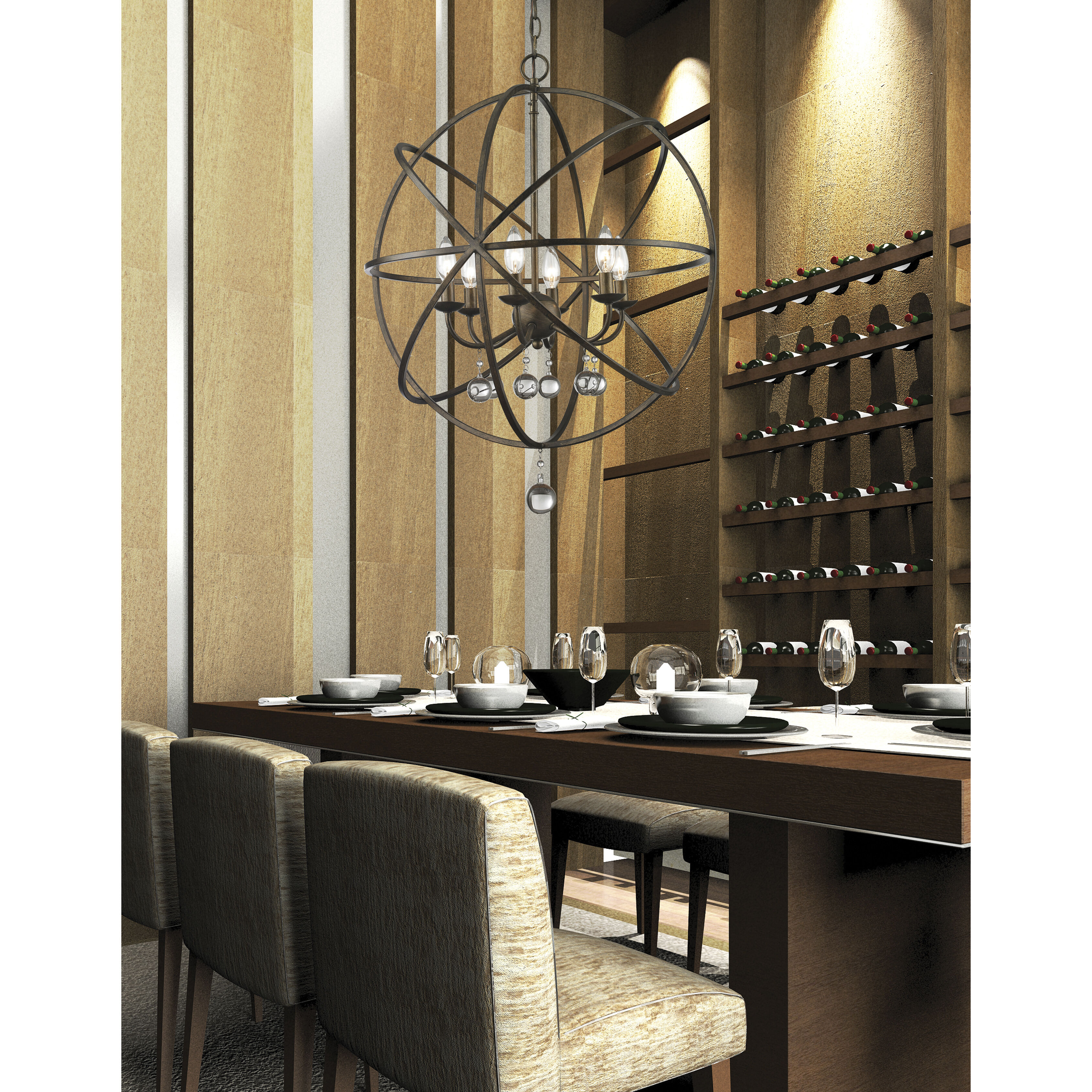 Acadia 6 Light 24 inch Golden Bronze Chandelier Ceiling Light