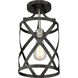 Malcalester 1 Light 8 inch Matte Black and Brushed Nickel Flush Mount Ceiling Light