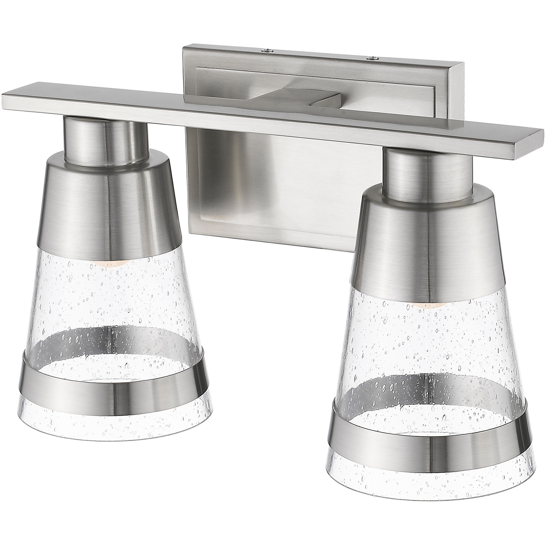 Ethos LED 13 inch Brushed Nickel Vanity Wall Light in Seedy Glass