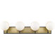 Parsons 4 Light 33.25 inch Matte Black and Olde Brass Vanity Wall Light